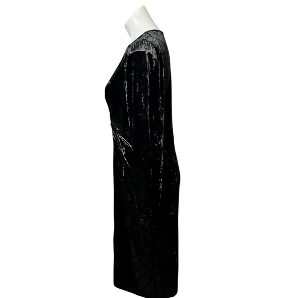 Elegant Black Velvet Dress Size Large - Picture 2 of 5